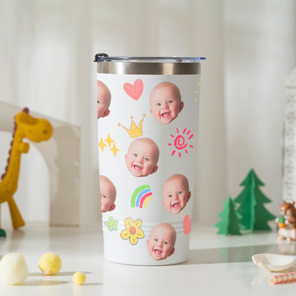 Onebttl Stainless Steel Tumbler With Personalized Photos Of Baby For Parents And Families - Customized Baby Portraits