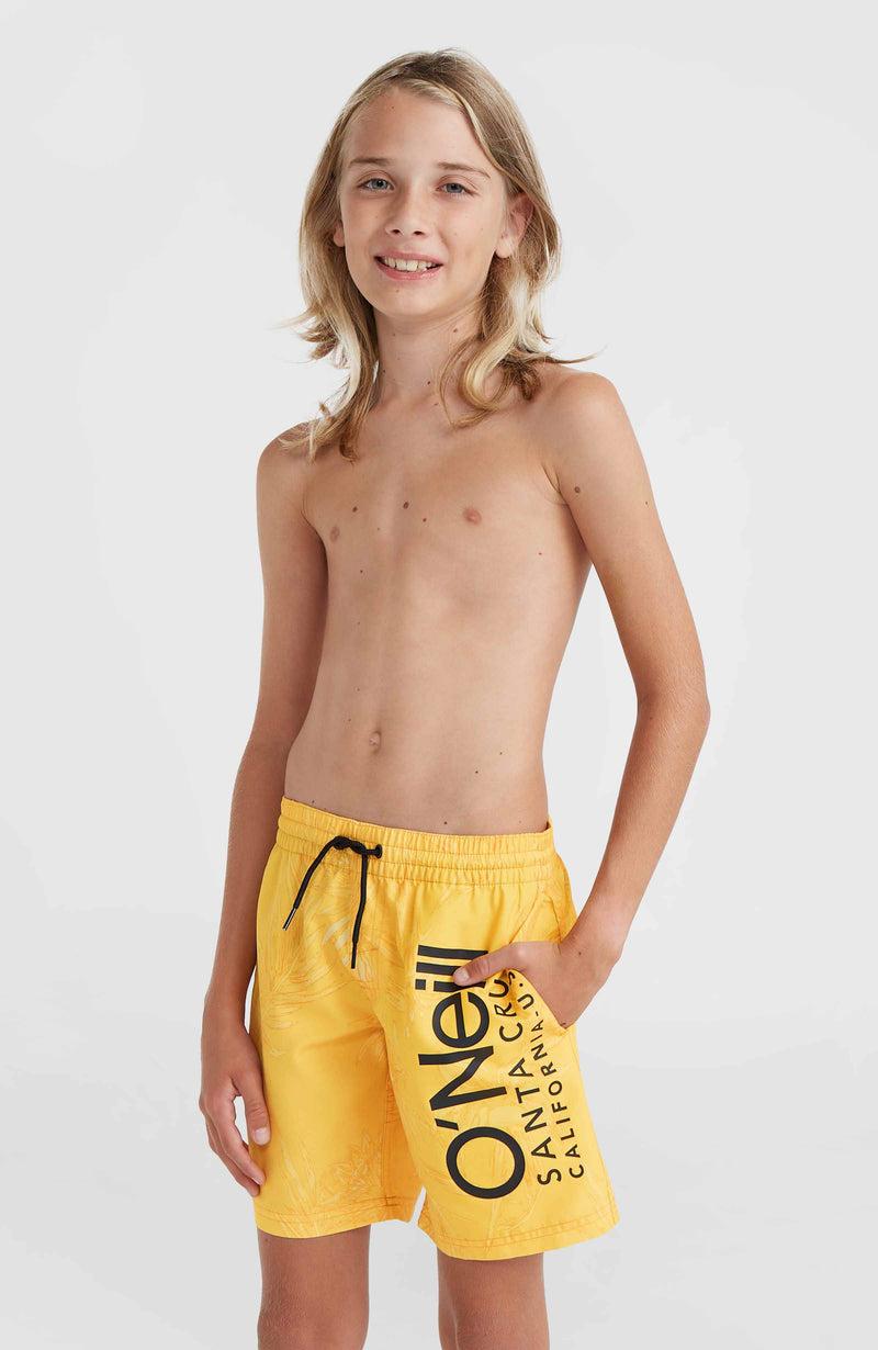 oneill Kids Mix and Match Cali Floral 14'' Swim Shorts | Yellow
