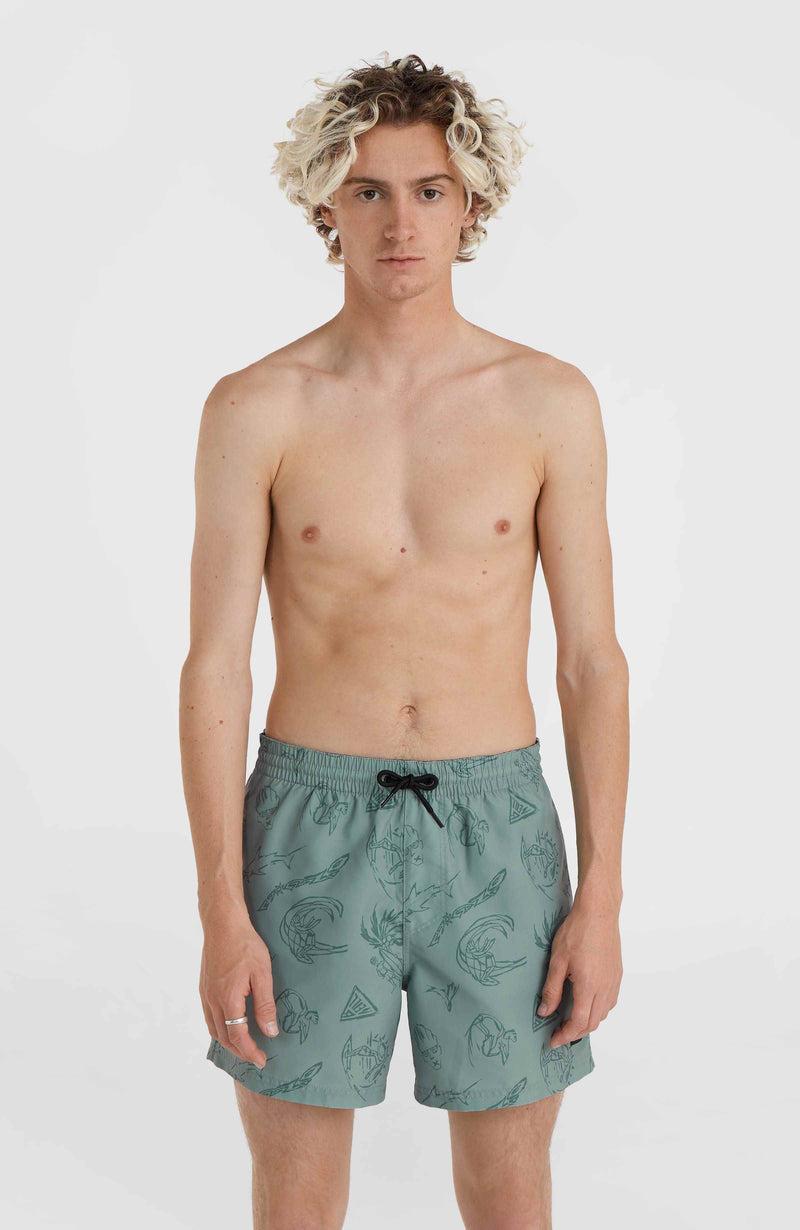 oneill Men Mix and Match Cali Print 15'' Swim Shorts | Green