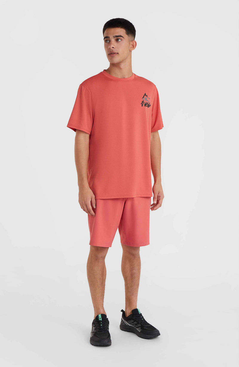 Oneill Men O’Neill Hybrid Logo Polygiene T-Shirt | Red