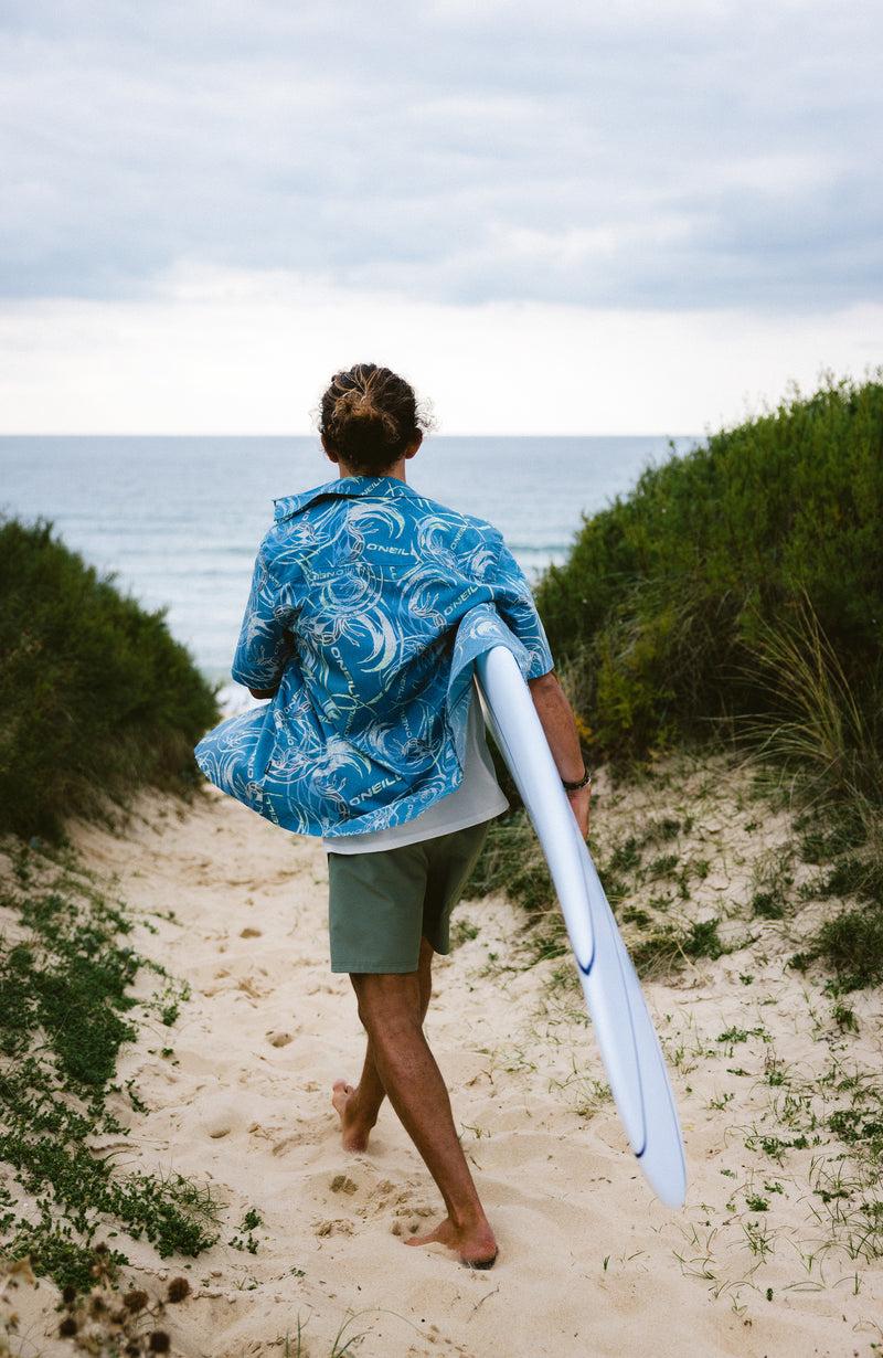 Oneill Men O'Riginals UPF 50+ Short Sleeve Shirt | Blue