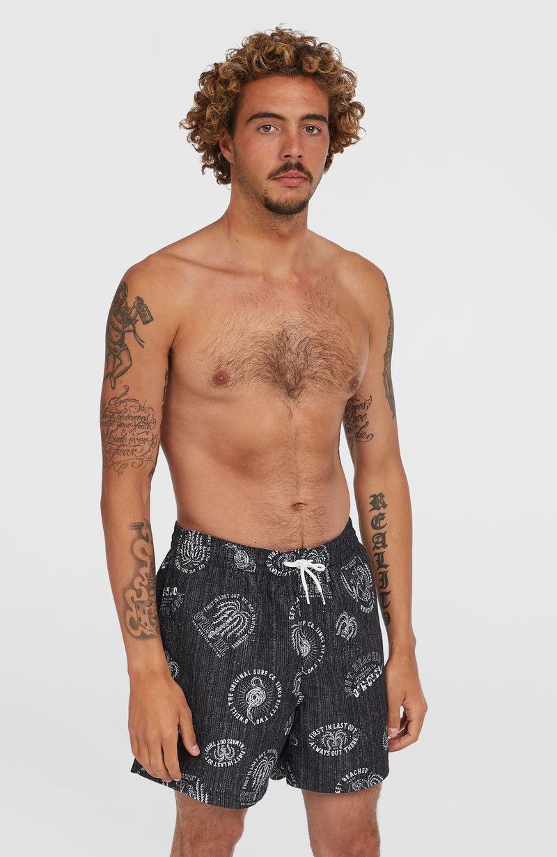 oneill Men Cali Print 15'' Swim Shorts | Black