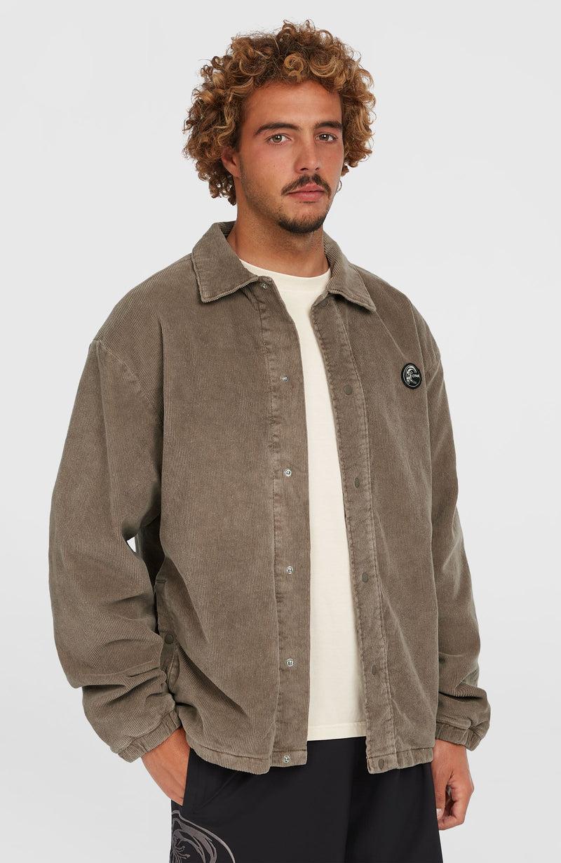 oneill Men Cord Coach Jacket | Brown