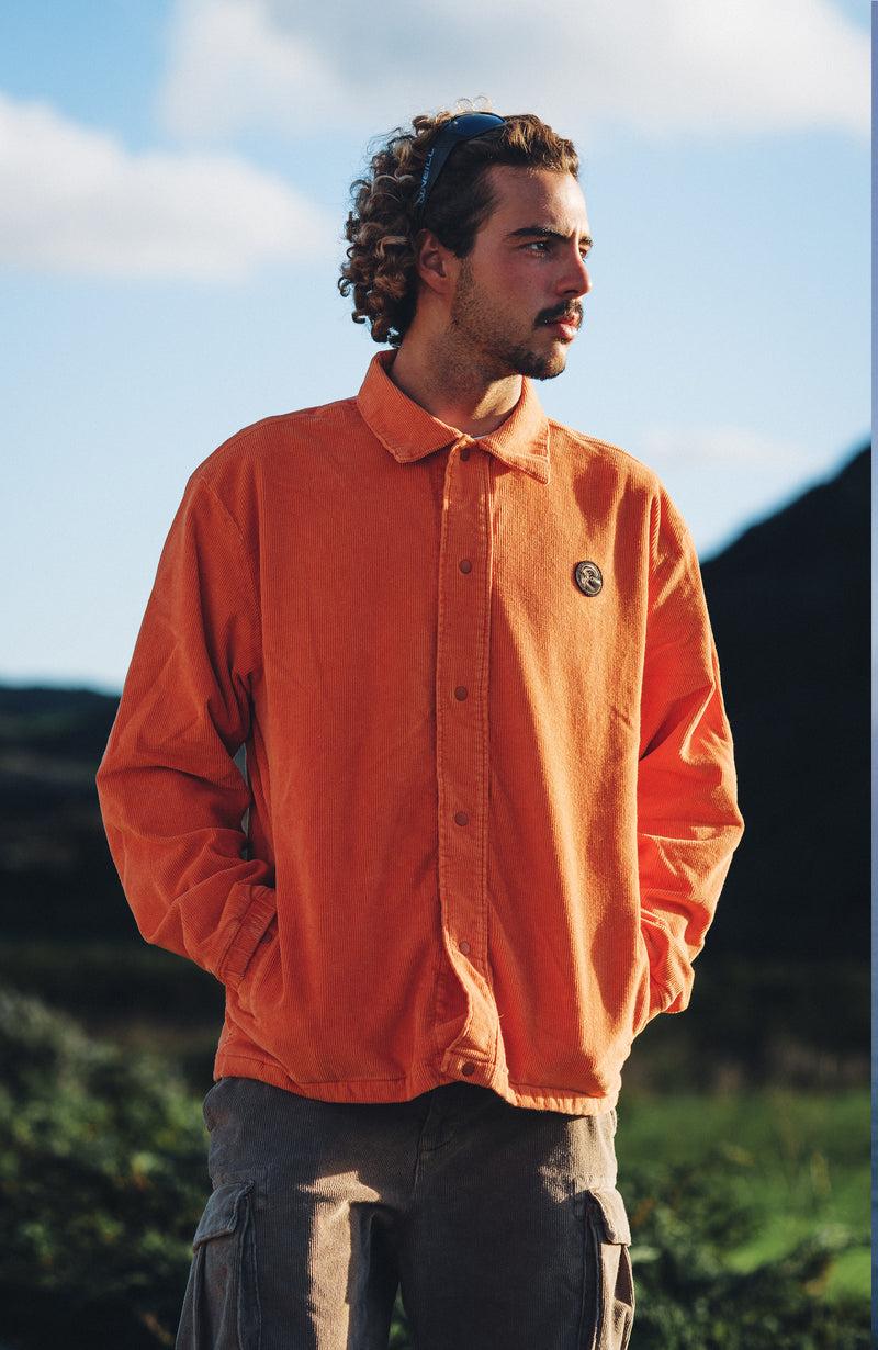 Oneill Men Cord Coach Jacket | Orange