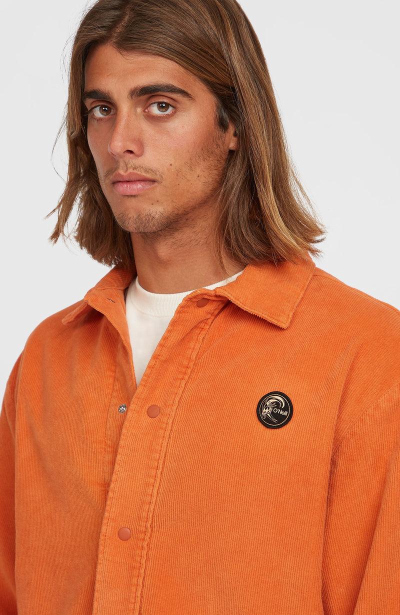 Oneill Men Cord Coach Jacket | Orange