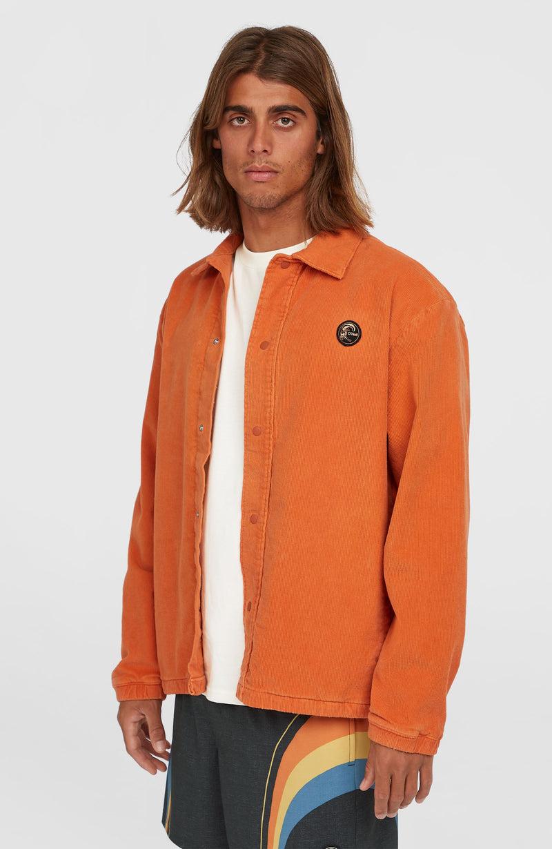 Oneill Men Cord Coach Jacket | Orange