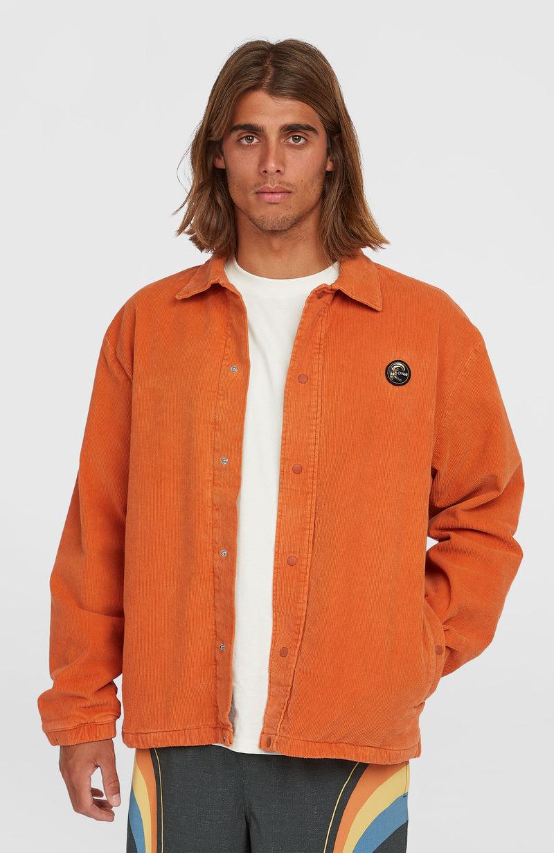 oneill Men Cord Coach Jacket | Orange