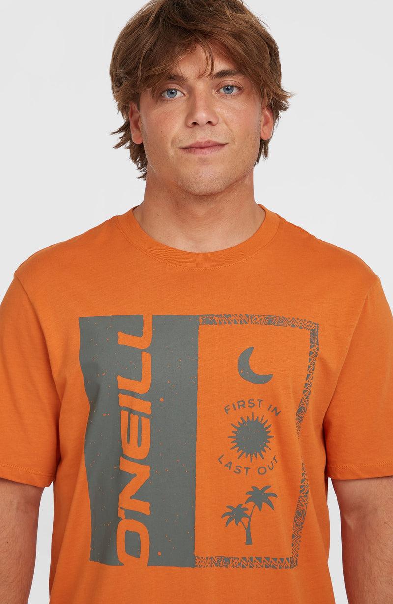 Oneill Men Front Print T-Shirt | Orange