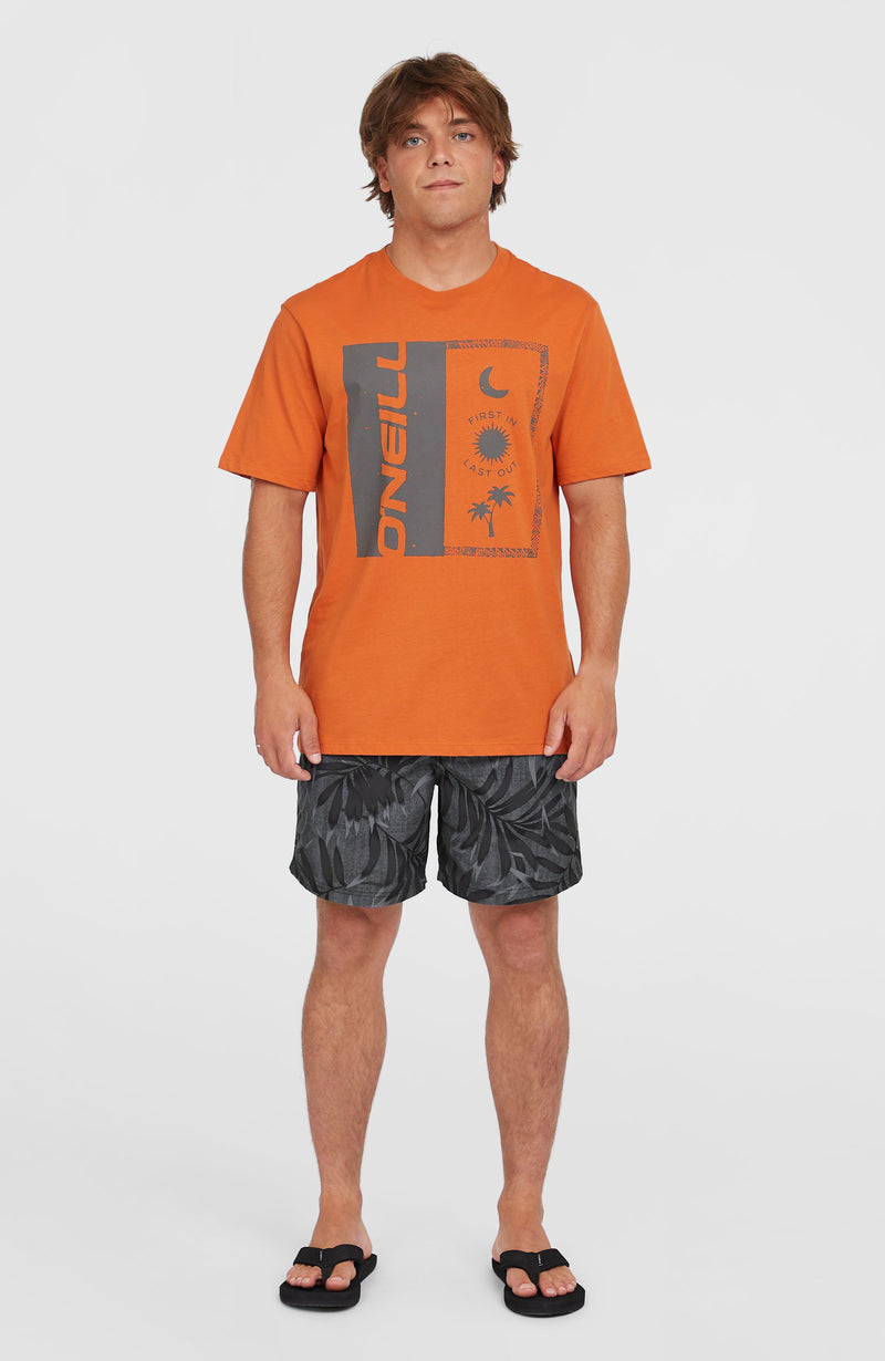 Oneill Men Front Print T-Shirt | Orange