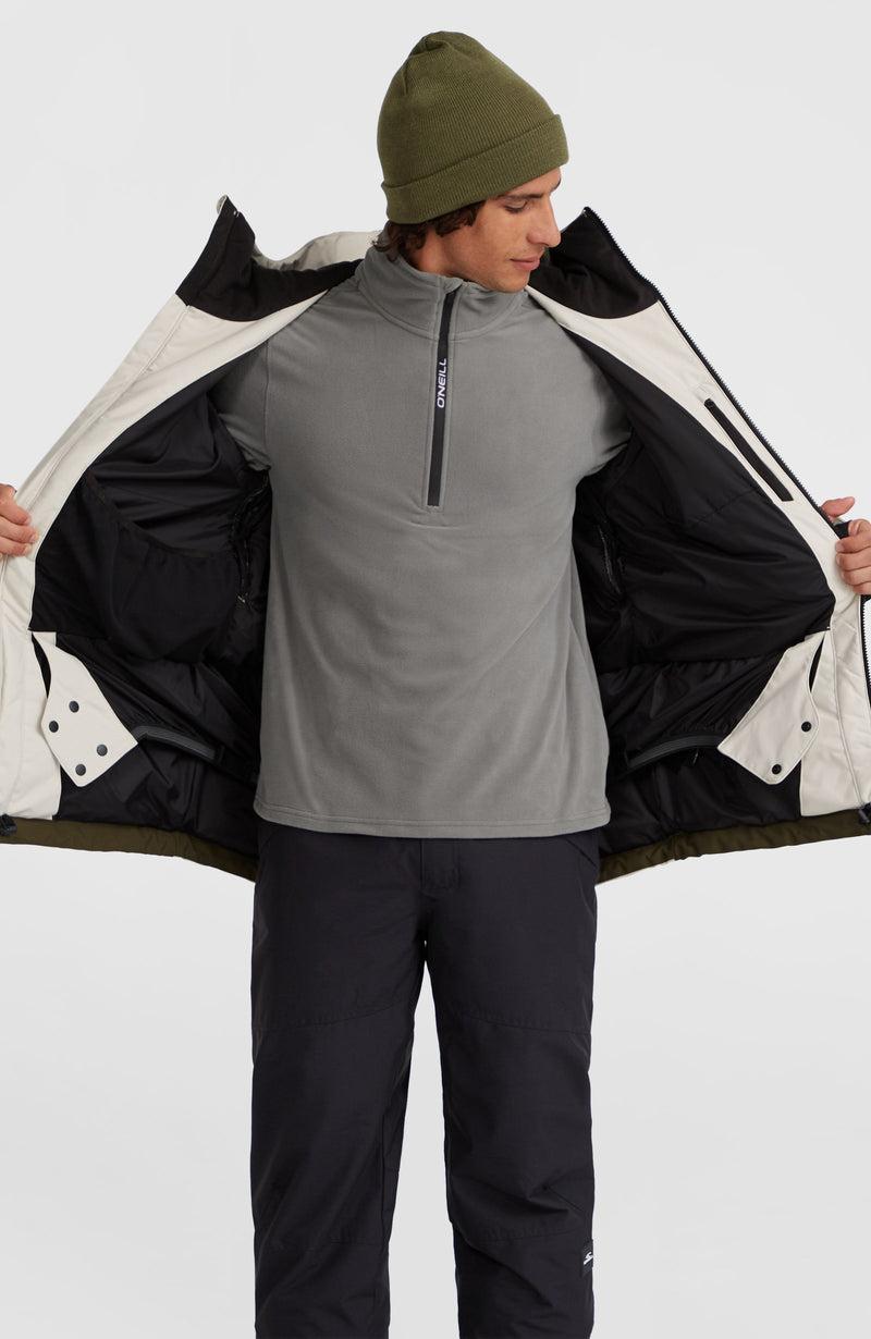 Oneill Men Hammer Block Snow Jacket | Beige Mix