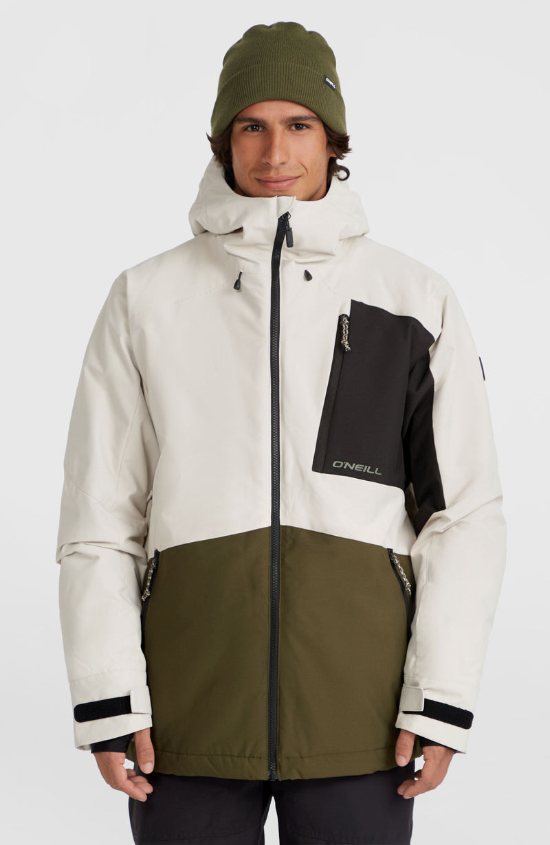 oneill Men Hammer Block Snow Jacket | Beige Mix
