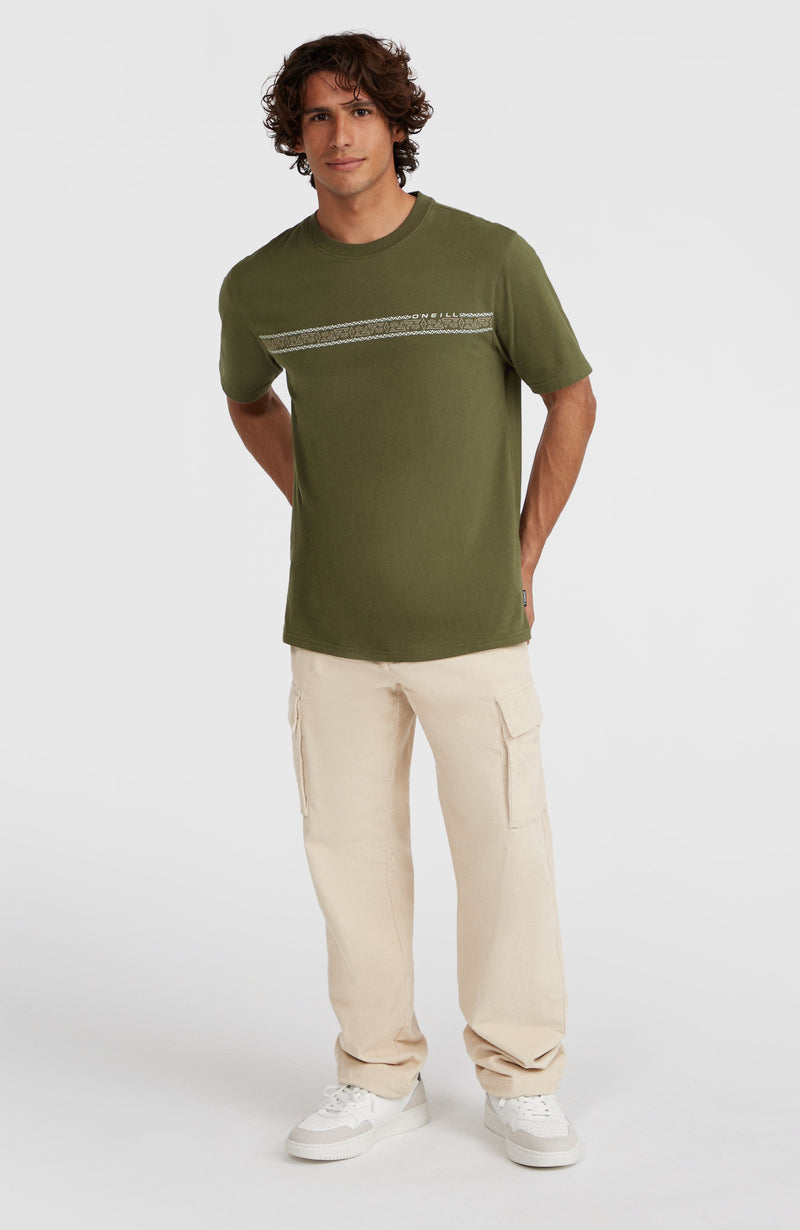 Oneill Men Ikat Stripe T-Shirt | Green