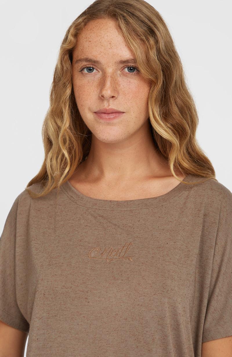Oneill Women Essentials Script Drape T-Shirt | Brown