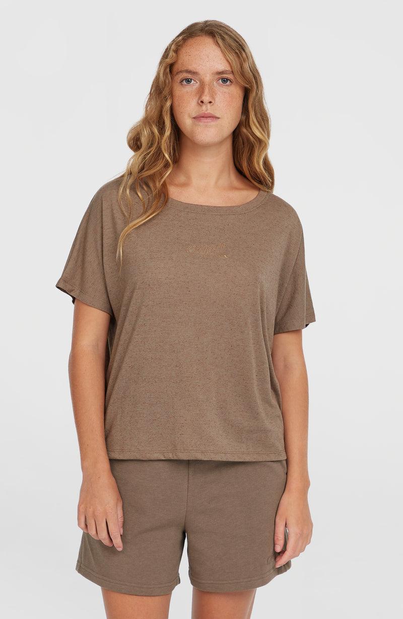 oneill Women Essentials Script Drape T-Shirt | Brown