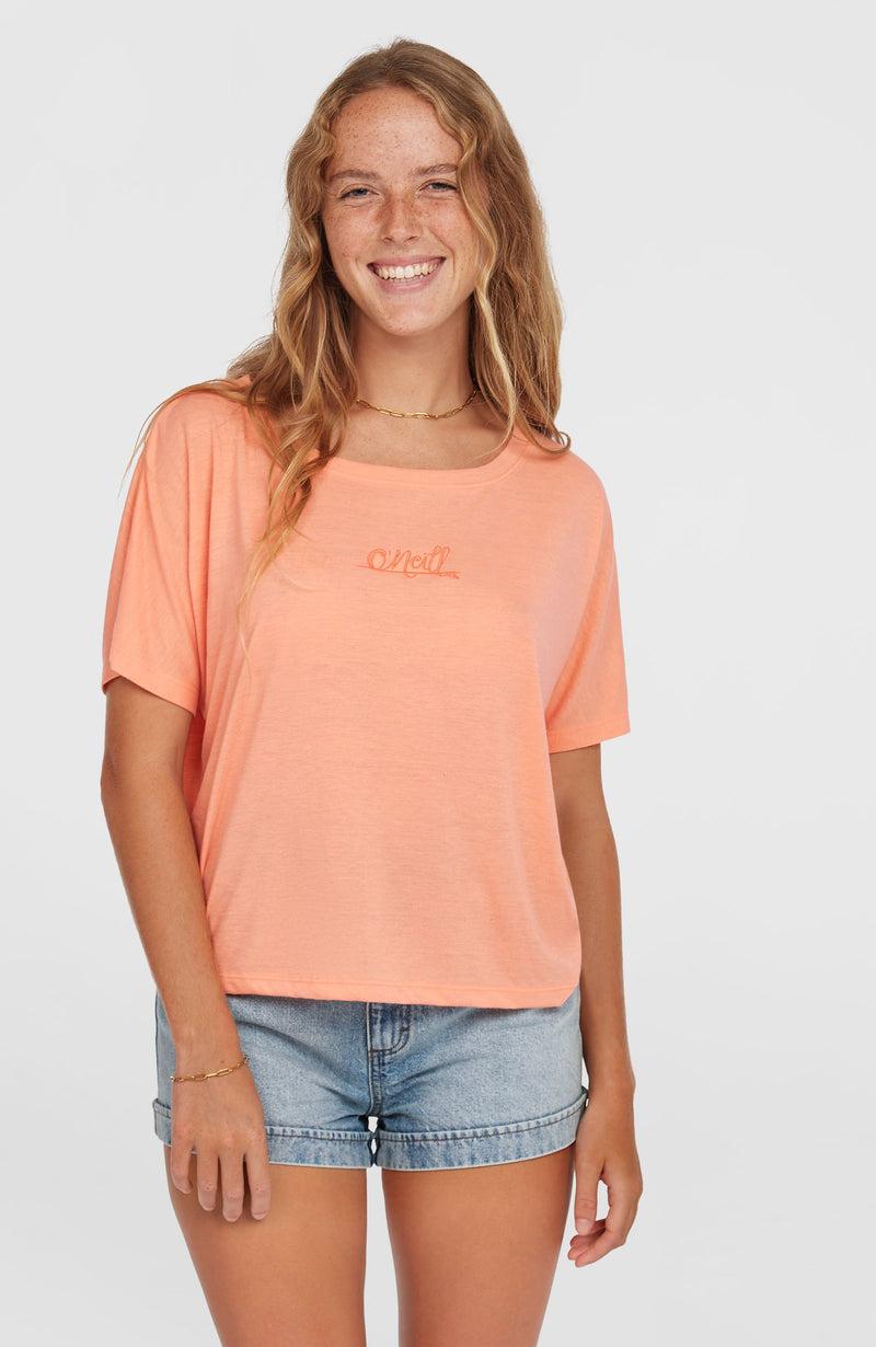 oneill Women Essentials Script Drape T-Shirt | Pink