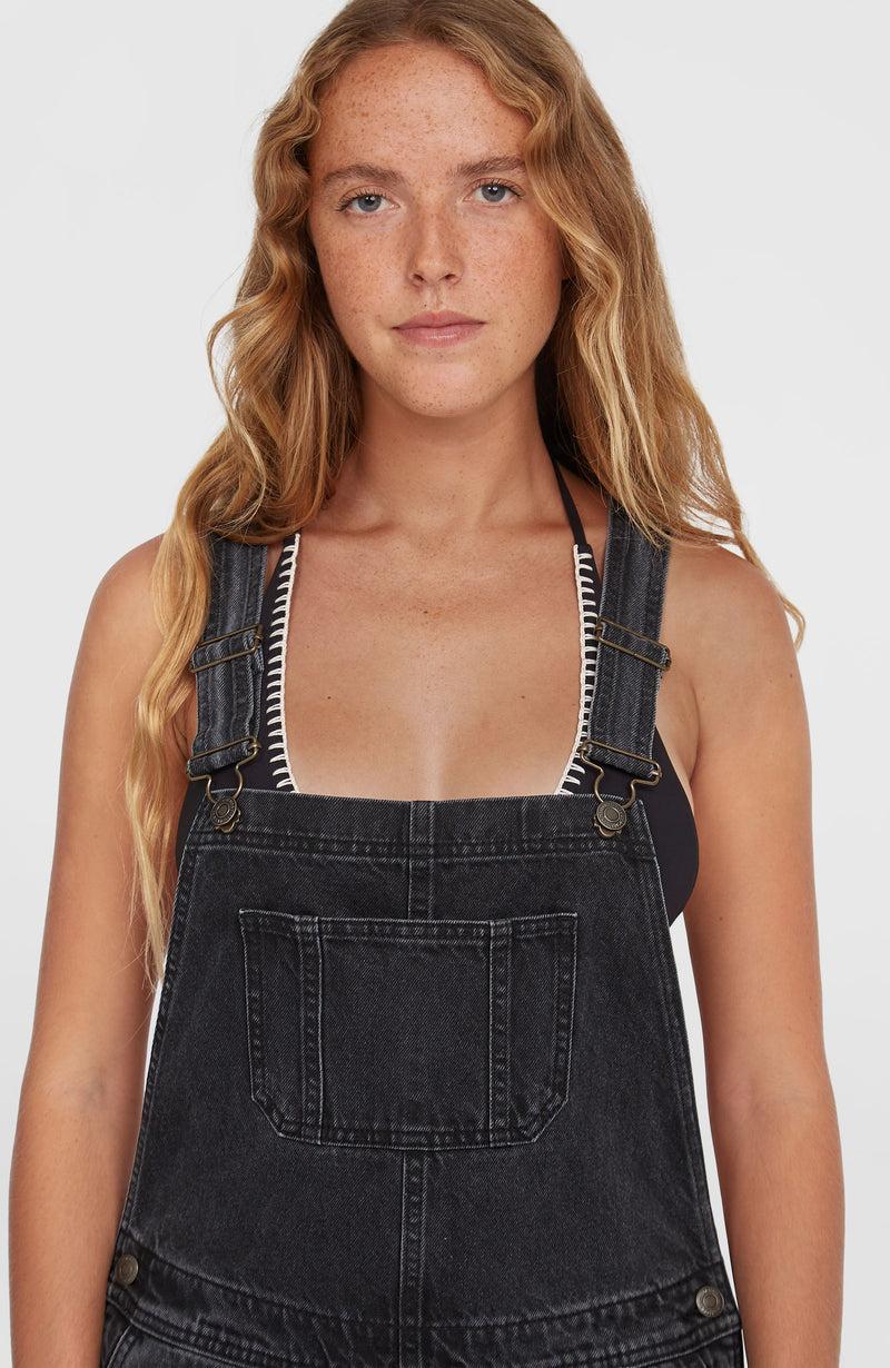 Oneill Women Essentials Twill Dungaree | Black