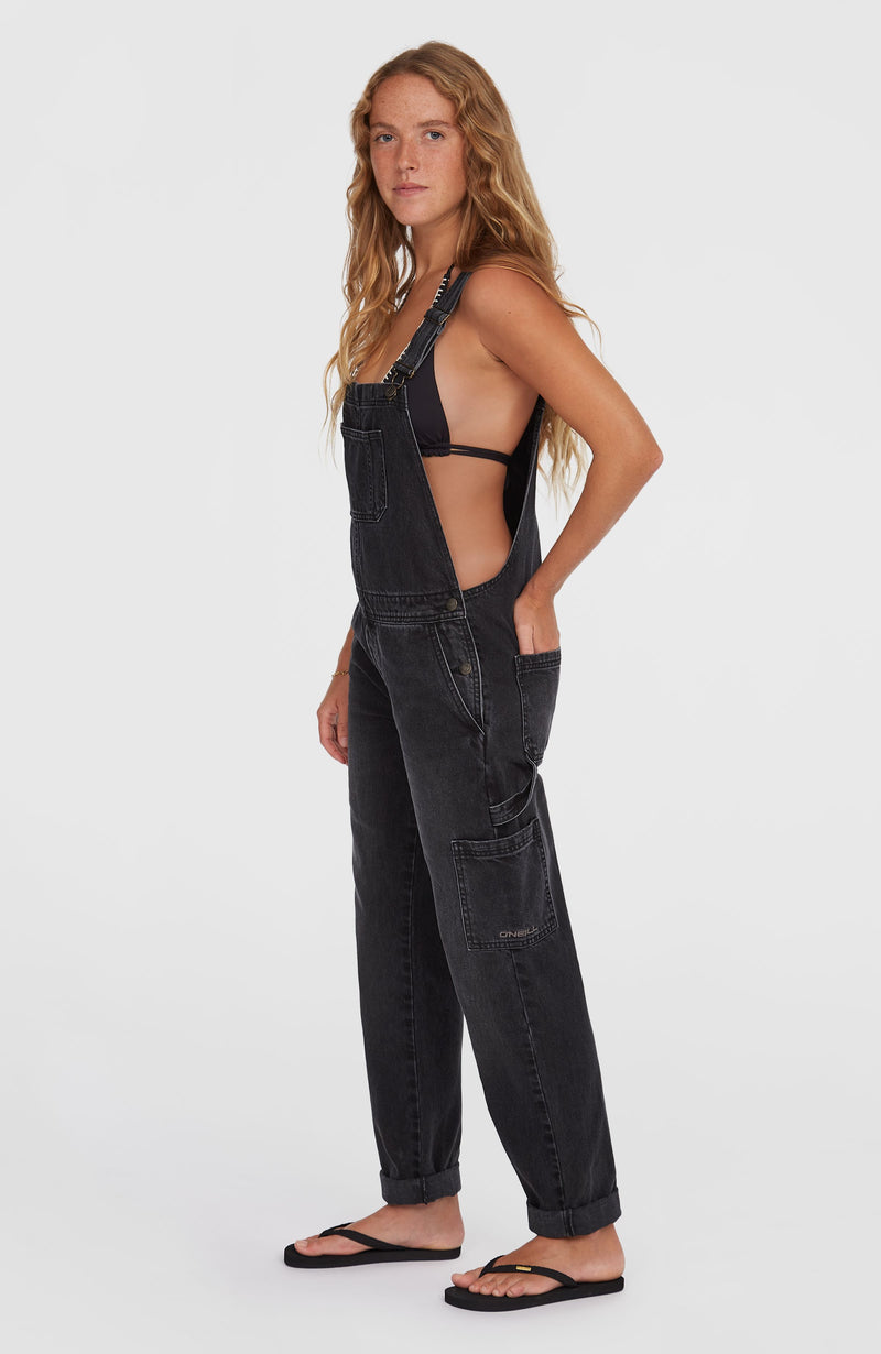 Oneill Women Essentials Twill Dungaree | Black