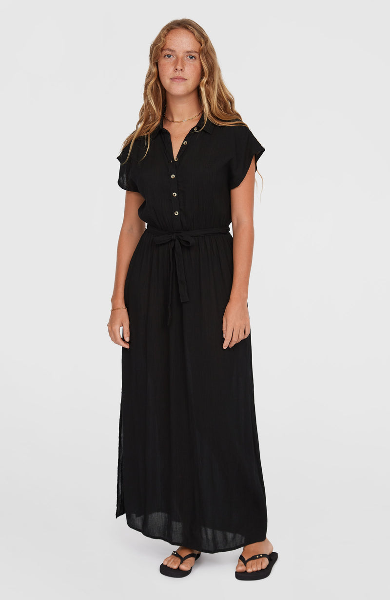oneill Women Lori Maxi Shirt Dress | Black