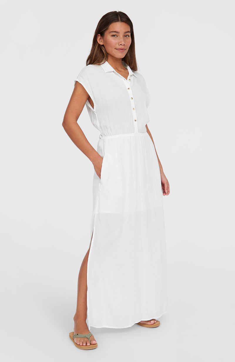 Oneill Women Lori Maxi Shirt Dress | White