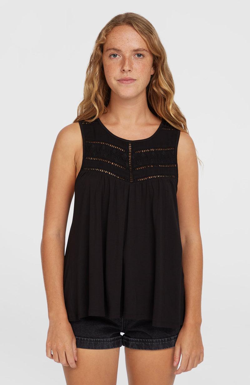 oneill Women Essentials Tokeena Embroidery Tank | Black