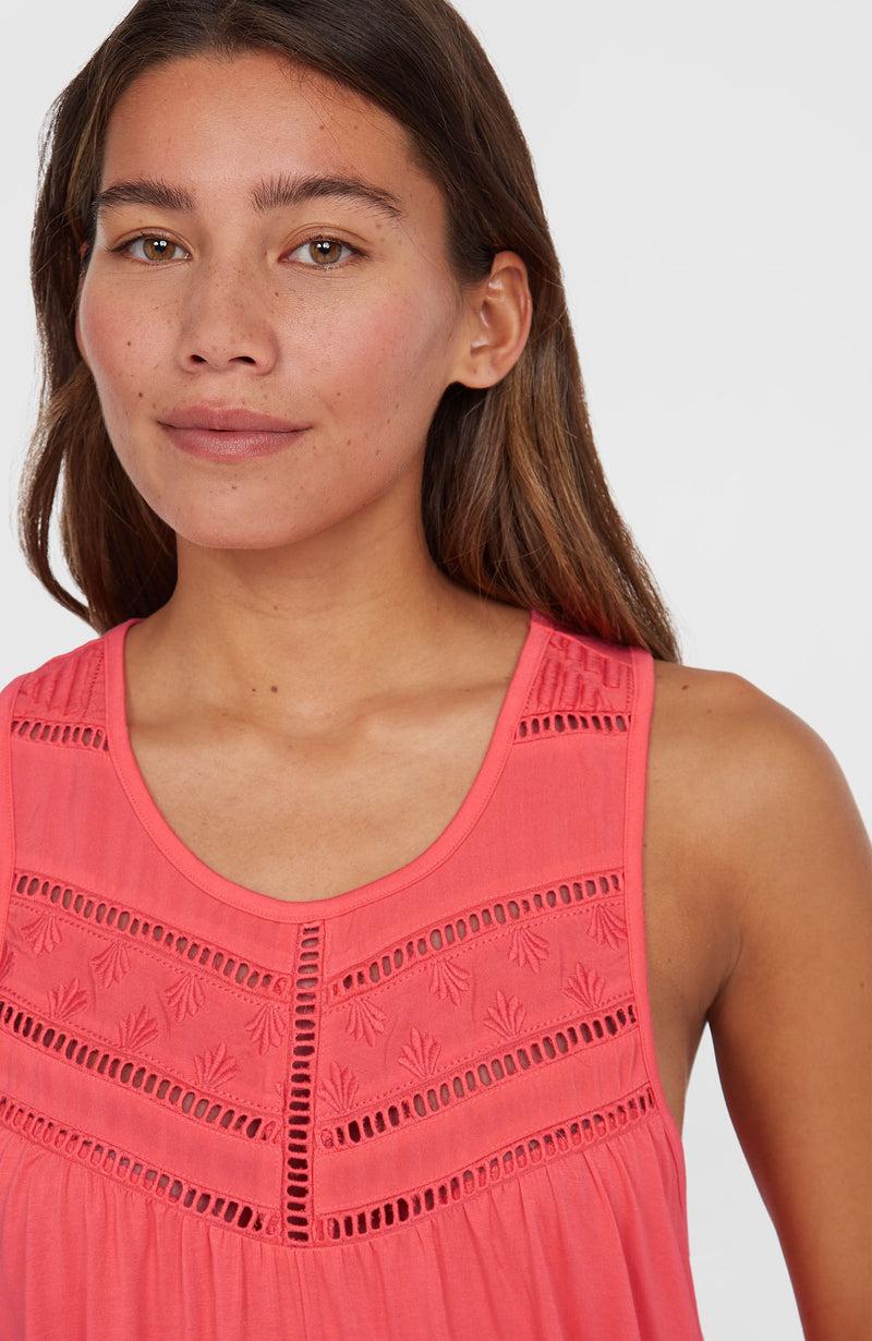 Oneill Women Essentials Tokeena Embroidery Tank | Pink