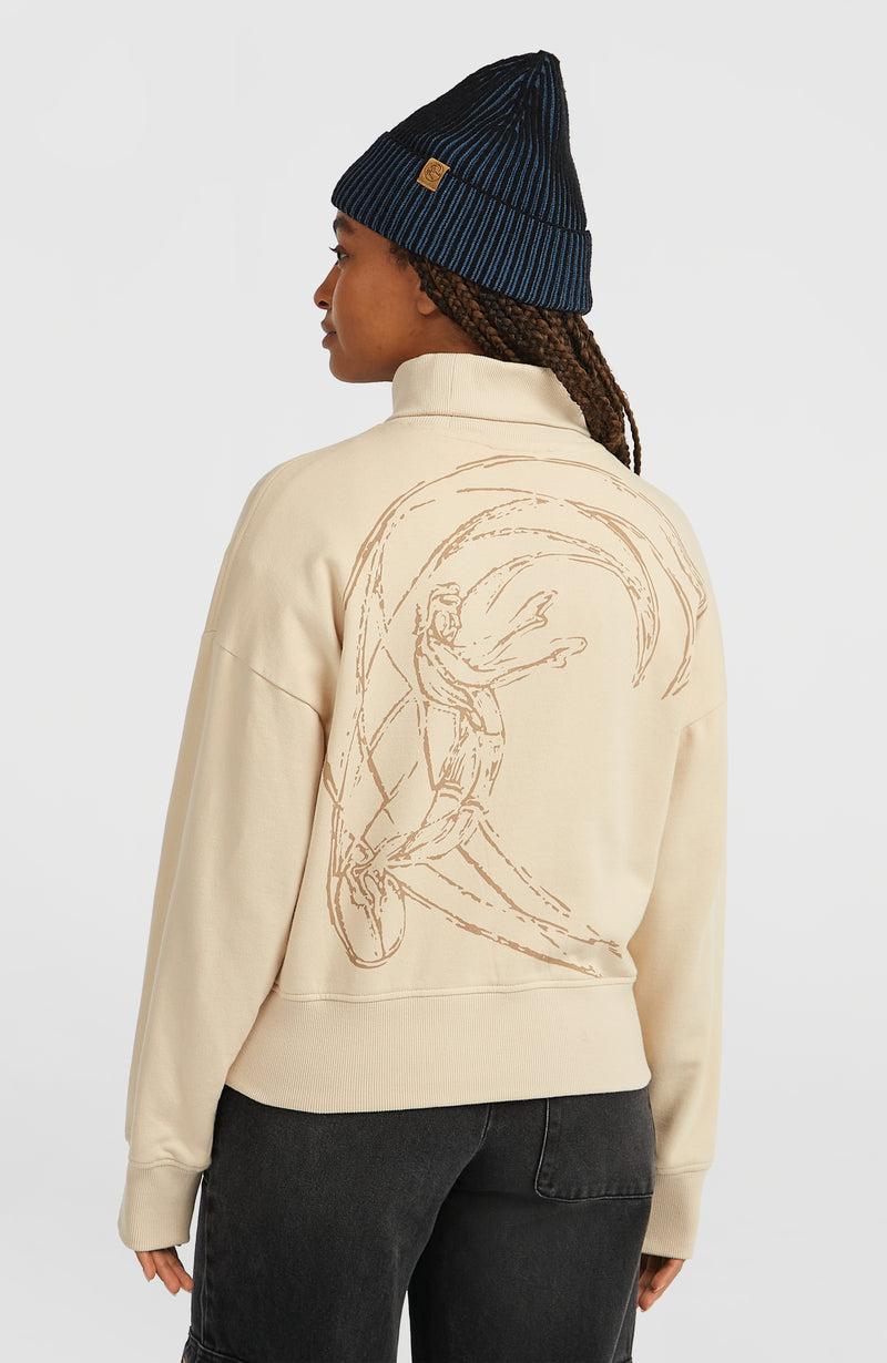 oneill Women O'Riginals High-Neck Crew Sweatshirt | Beige