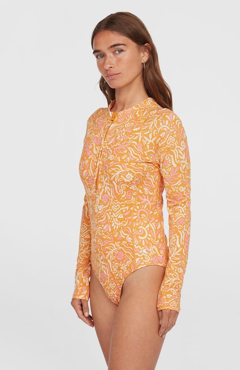 Oneill Women Women Of The Wave Long-Sleeve Surf Suit. | Orange