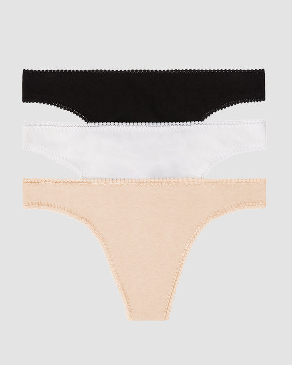 ongossamer Cabana Cotton Hip G Thong Underwear 3 Pack