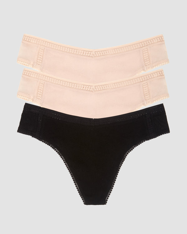 ongossamer Gossamer Mesh Hi Cut Thong Underwear 3 Pack