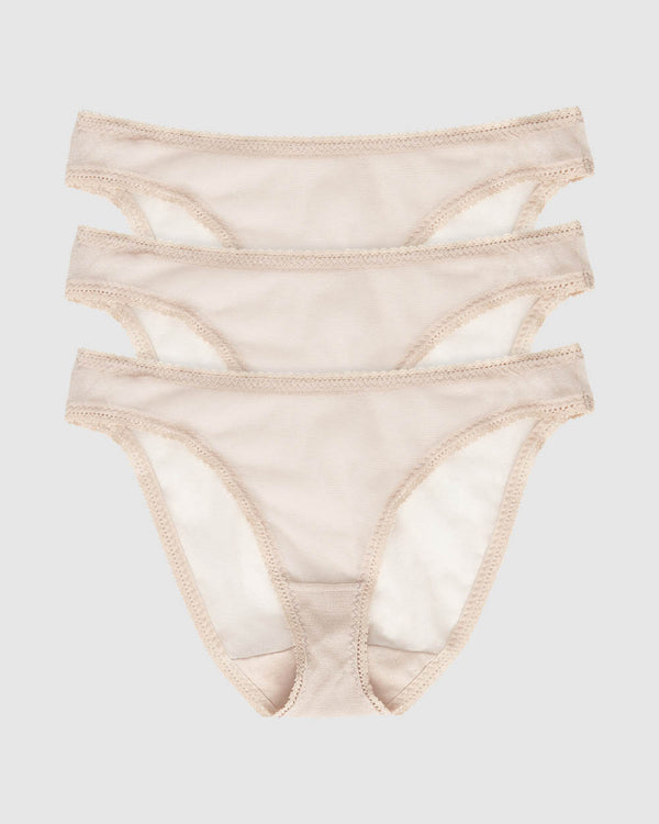 ongossamer Gossamer Mesh Hip Bikini Underwear 3 Pack