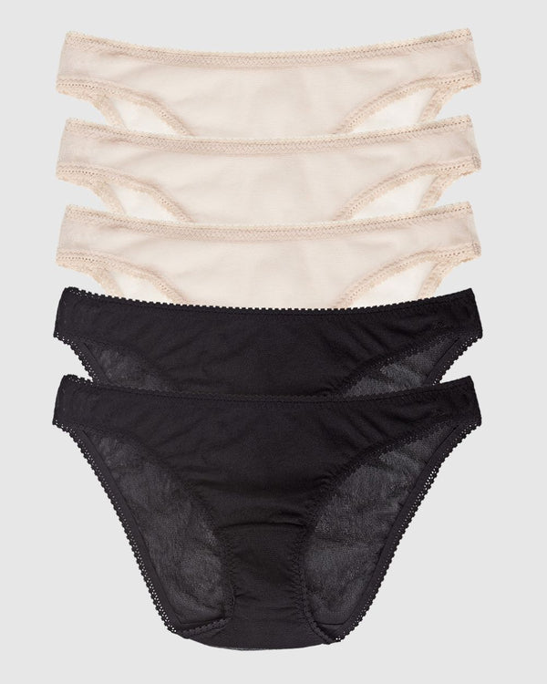 ongossamer Gossamer Mesh Hip Bikini Underwear 5 Pack
