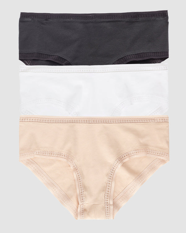 ongossamer Cabana Cotton Boyshort Underwear 3 Pack