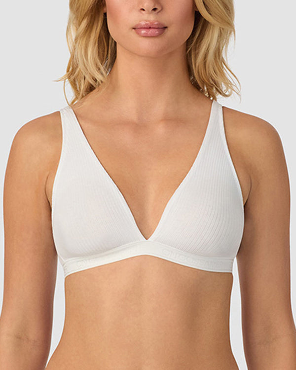 Ongossamer Cabana Cotton Rib Plunge Bralette