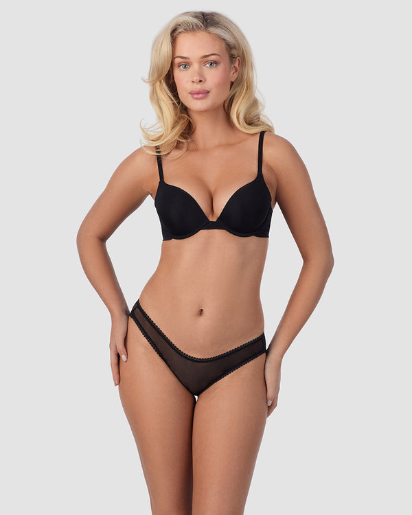 Ongossamer Sleek Micro Push Up Bra With Lace