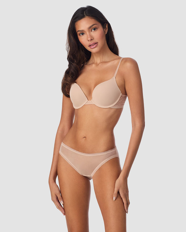 Ongossamer Sleek Micro Push Up Bra With Lace