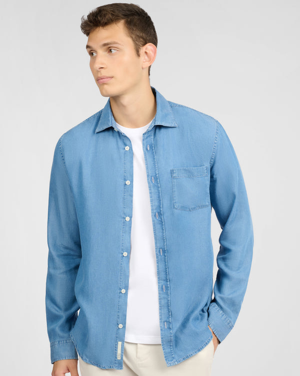 Onia Denim Chambray Long Sleeve Shirt Medium Chambray