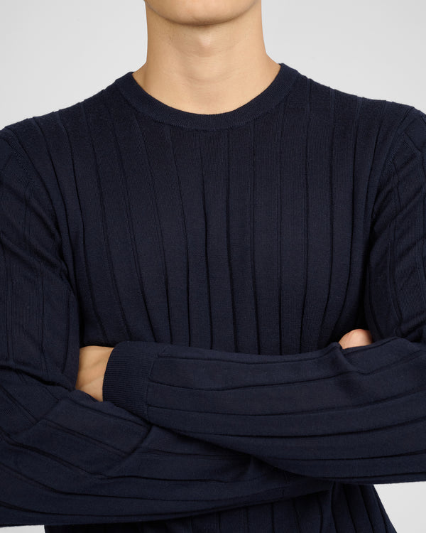Onia Extra Fine Merino Wool Crewneck Sweater Midnight