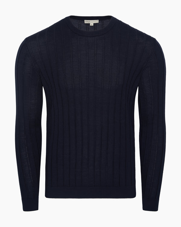 onia Extra Fine Merino Wool Crewneck Sweater Midnight
