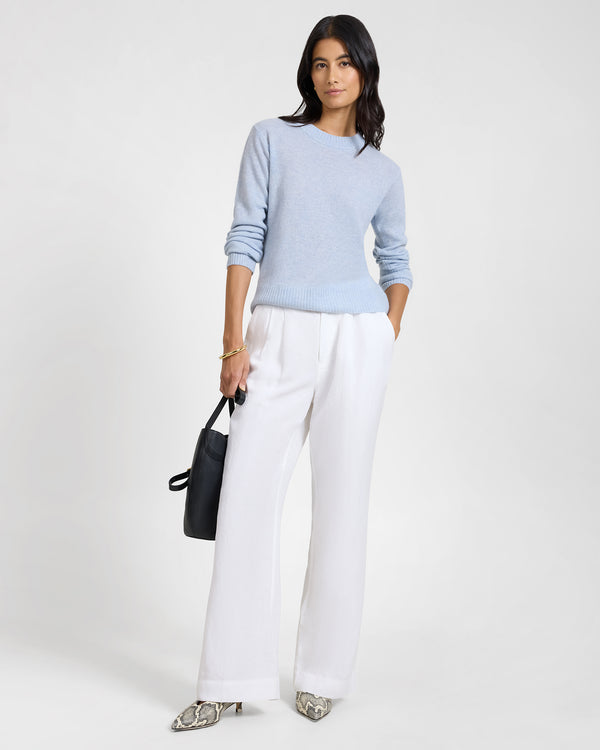 Onia Featherweight Cashmere Crewneck Sweater Dust Blue Melange