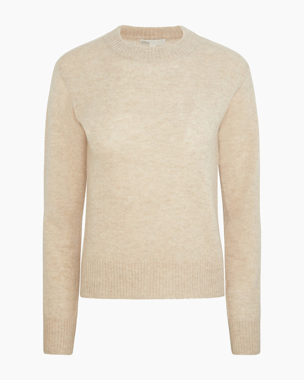 Onia Featherweight Cashmere Crewneck Sweater Warm Taupe Melange