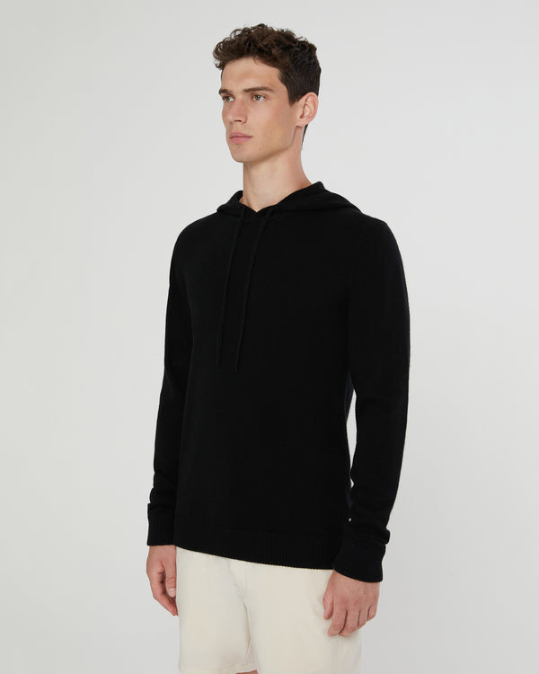 Onia 100% Cashmere Hooded Pullover Black