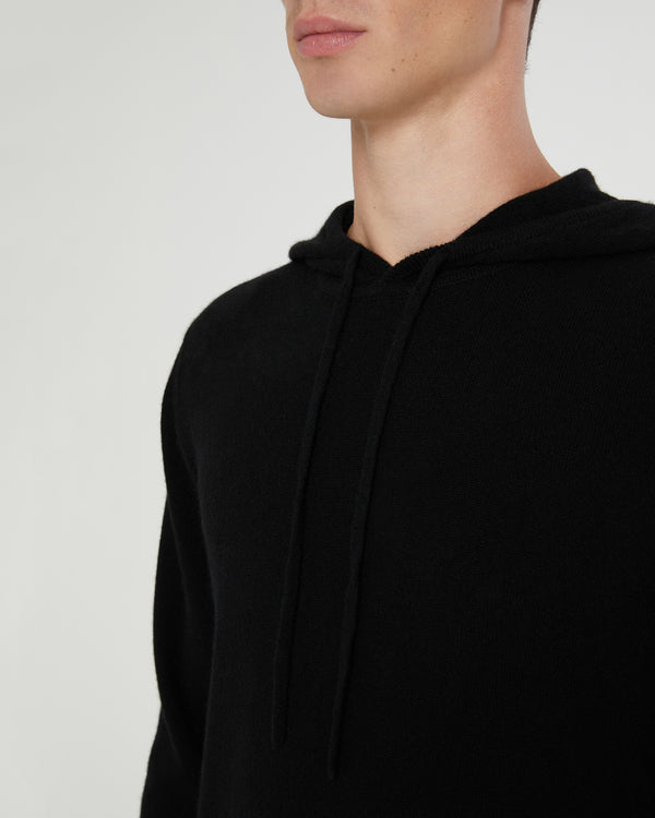 Onia 100% Cashmere Hooded Pullover Black