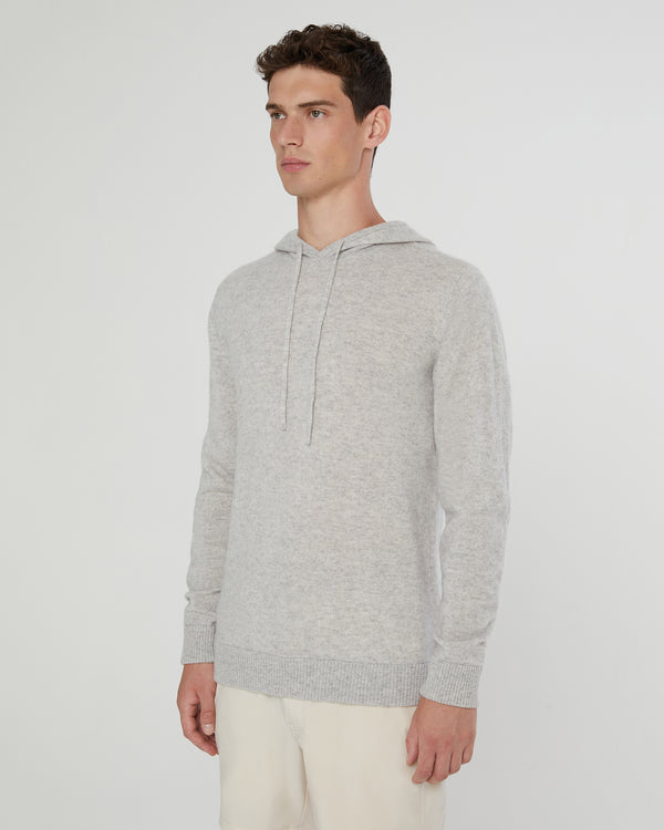 Onia 100% Cashmere Hooded Pullover Heather Grey