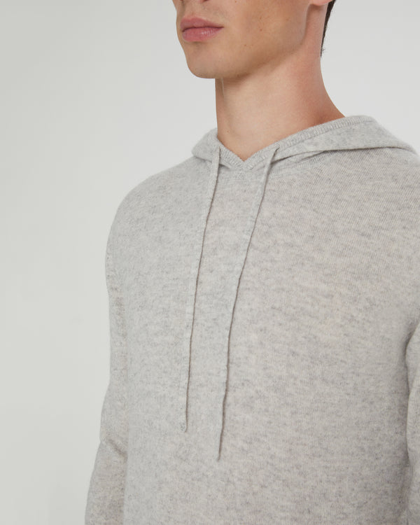 Onia 100% Cashmere Hooded Pullover Heather Grey