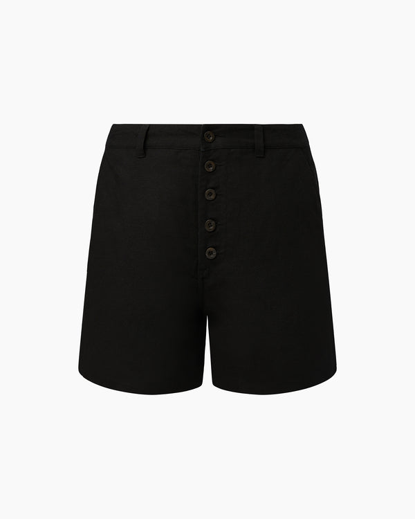 Onia Air Linen Boyfriend Short Black