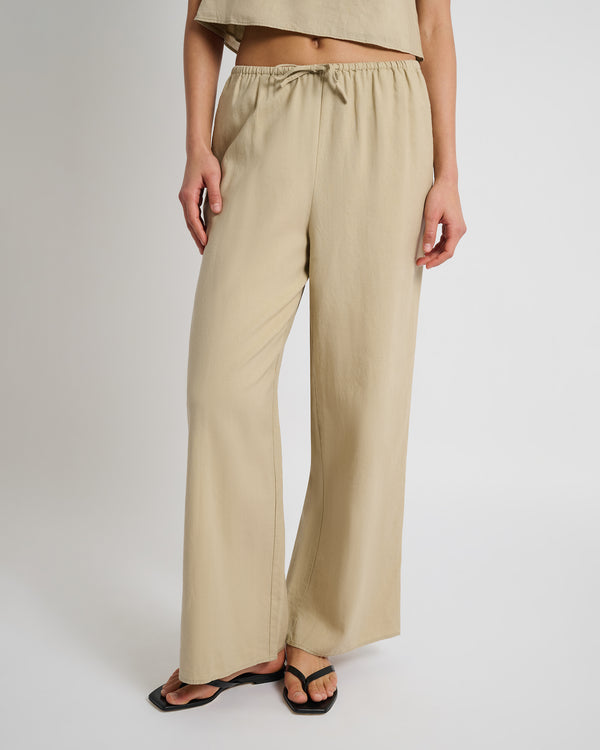 onia Air Linen Drawstring Pant Jute