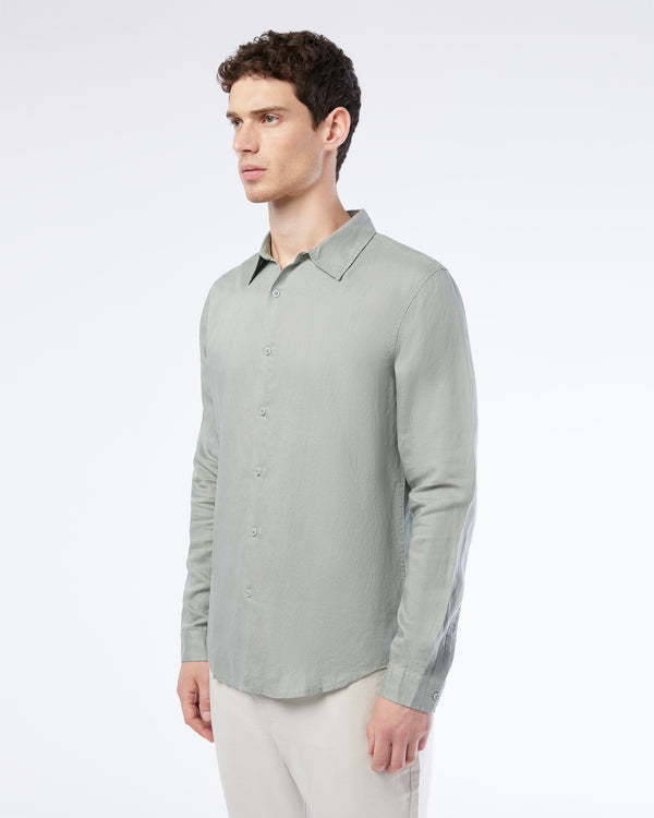 Onia Air Linen Long Sleeve Shirt Sage