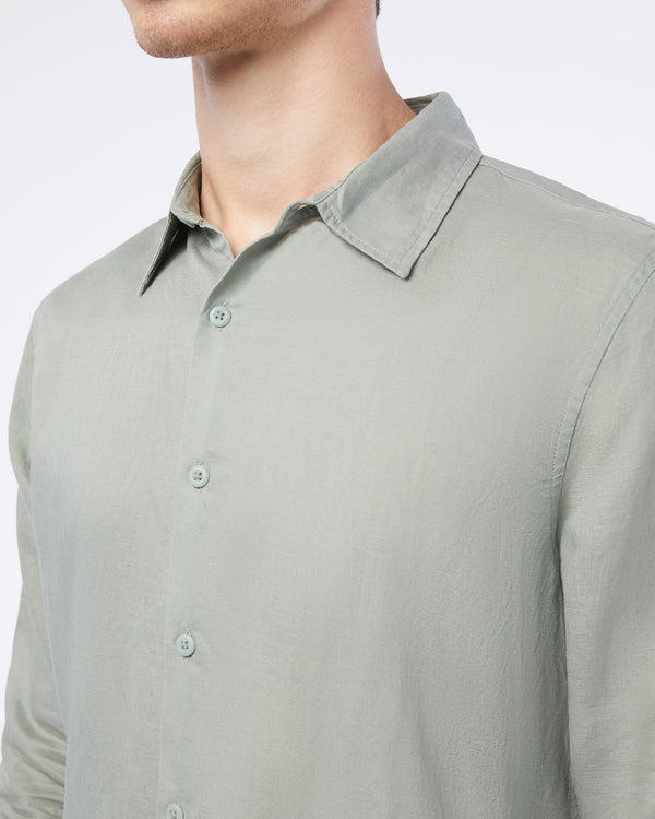 Onia Air Linen Long Sleeve Shirt Sage