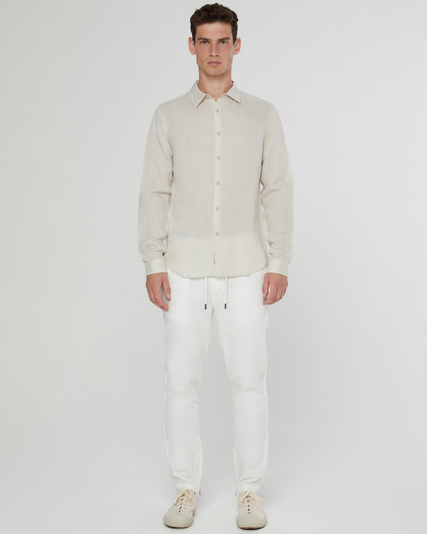 Onia Air Linen Long Sleeve Shirt Stone