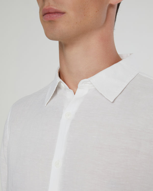 Onia Air Linen Long Sleeve Shirt White